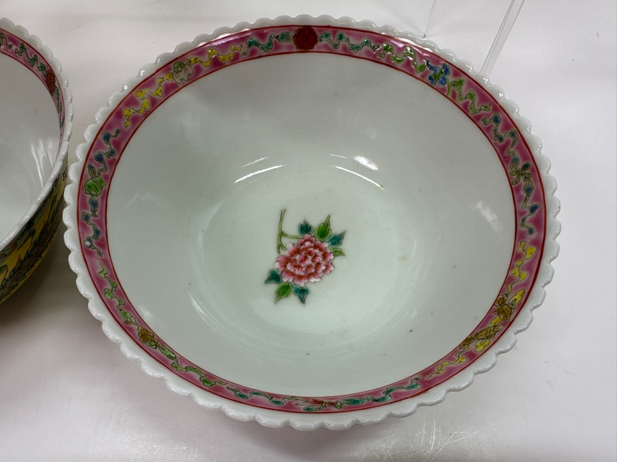 (3) Chinese Hand Painted Dragon Bowls 6.5W And Spoon [Photo 4]