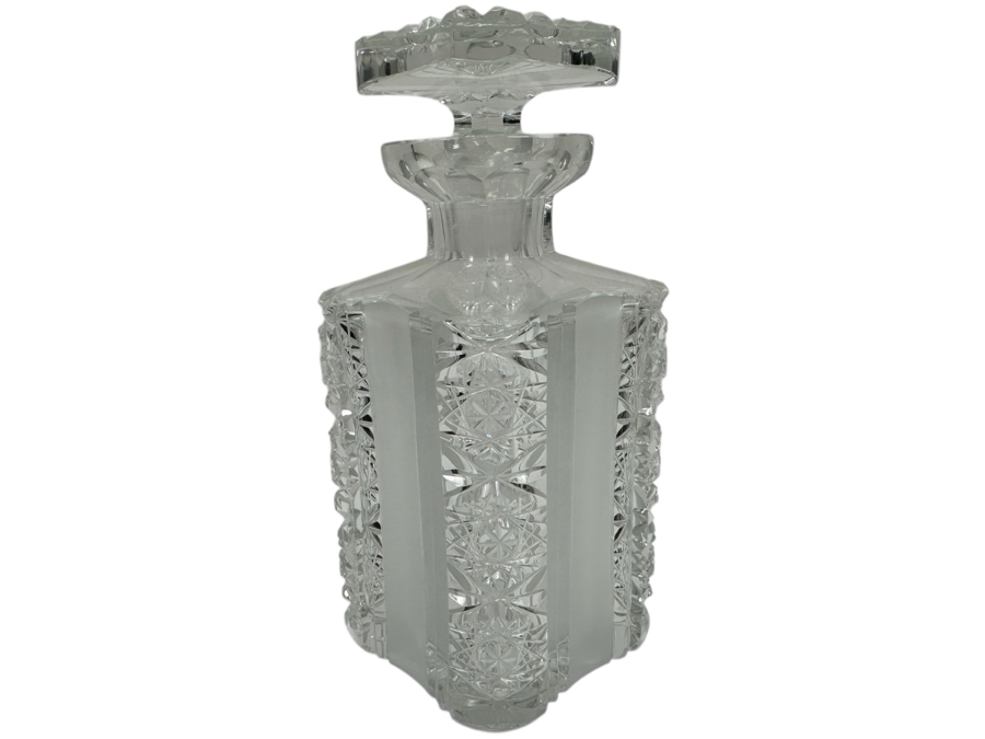 Vintage Bohemia Hand Cut Lead Crystal Liquor Decanter 8.5H [Photo 1]