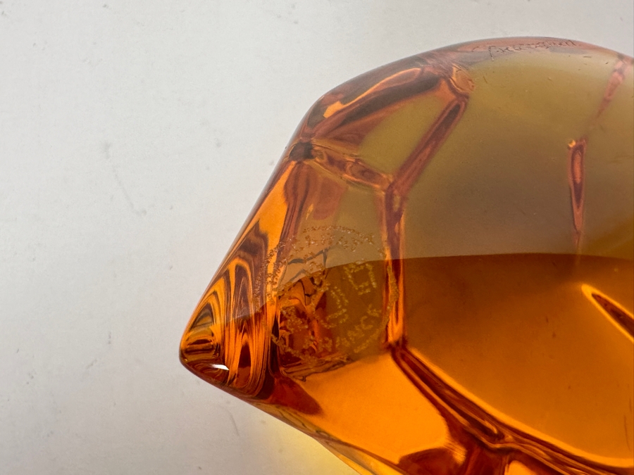 Baccarat France Amber Art Glass Turtle Figurine 2.75L [Photo 7]