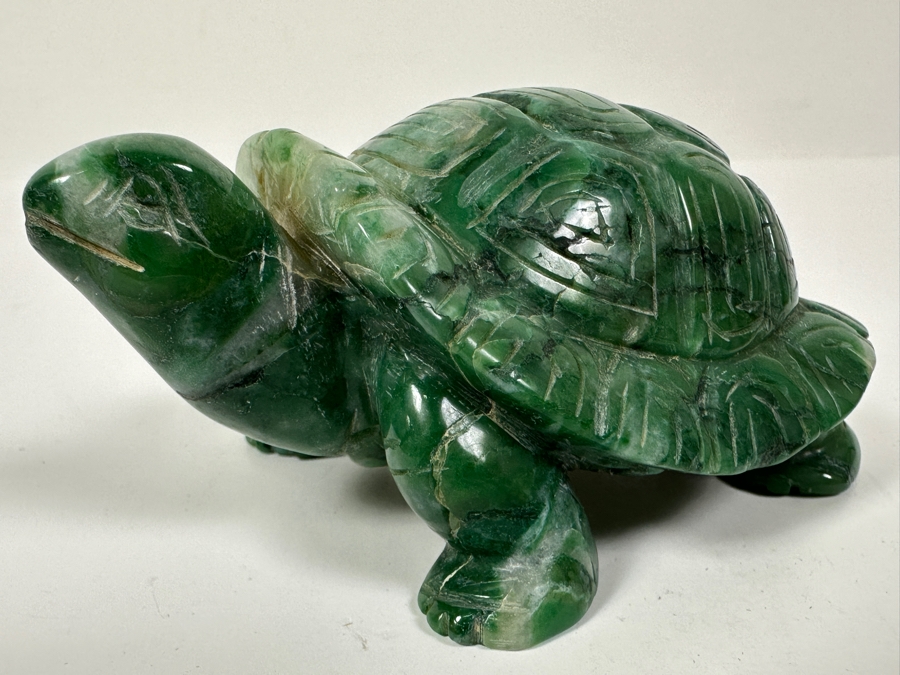 Hand Carved African Jade Turtle Figurine 345.2g [Photo 7]