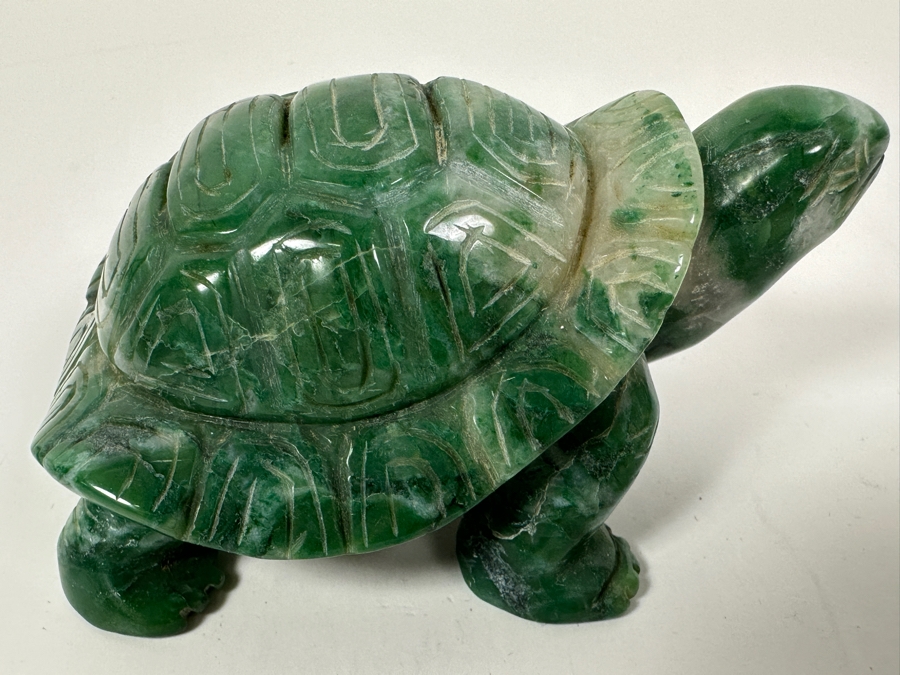 Hand Carved African Jade Turtle Figurine 345.2g [Photo 2]