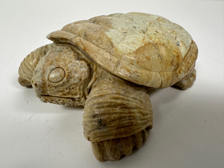 Hand Carved Steatite Native American Turtle Figurine By Guy Williams Of The Cayuga Tribe 4.5W 500g [Photo 8]