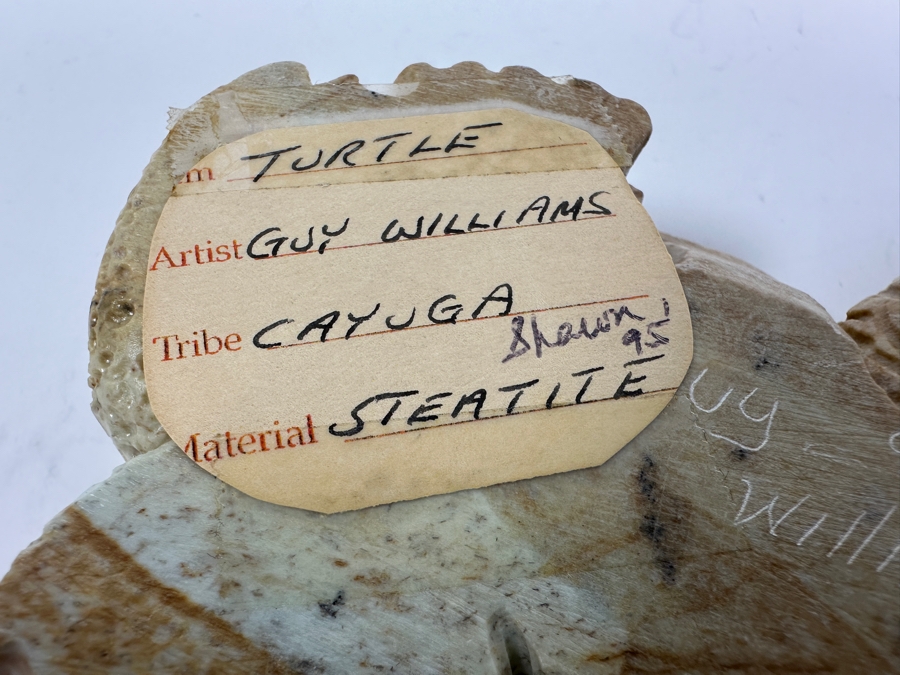 Hand Carved Steatite Native American Turtle Figurine By Guy Williams Of The Cayuga Tribe 4.5W 500g [Photo 14]
