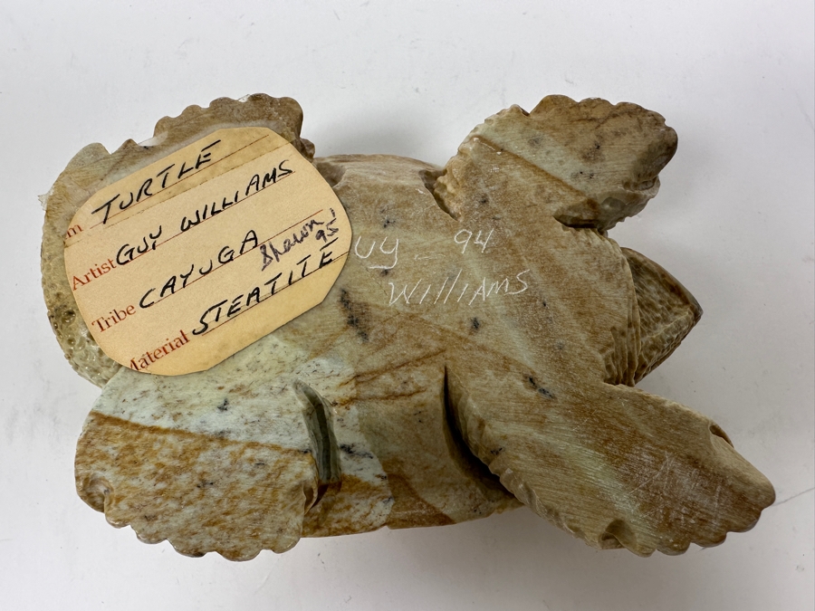 Hand Carved Steatite Native American Turtle Figurine By Guy Williams Of The Cayuga Tribe 4.5W 500g [Photo 13]