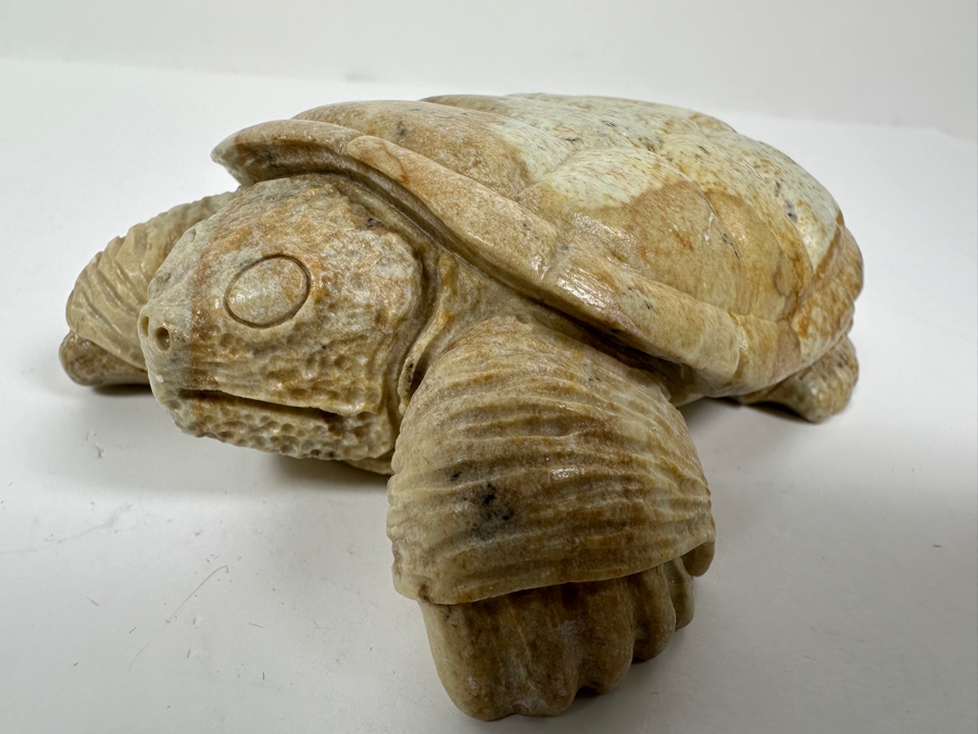 Hand Carved Steatite Native American Turtle Figurine By Guy Williams Of The Cayuga Tribe 4.5W 500g [Photo 6]