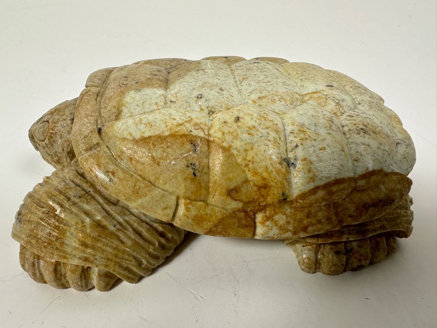 Hand Carved Steatite Native American Turtle Figurine By Guy Williams Of The Cayuga Tribe 4.5W 500g [Photo 3]