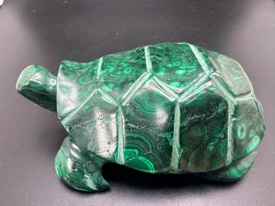 Hand Carved Malachite Turtle Figurine 379g [Photo 2]