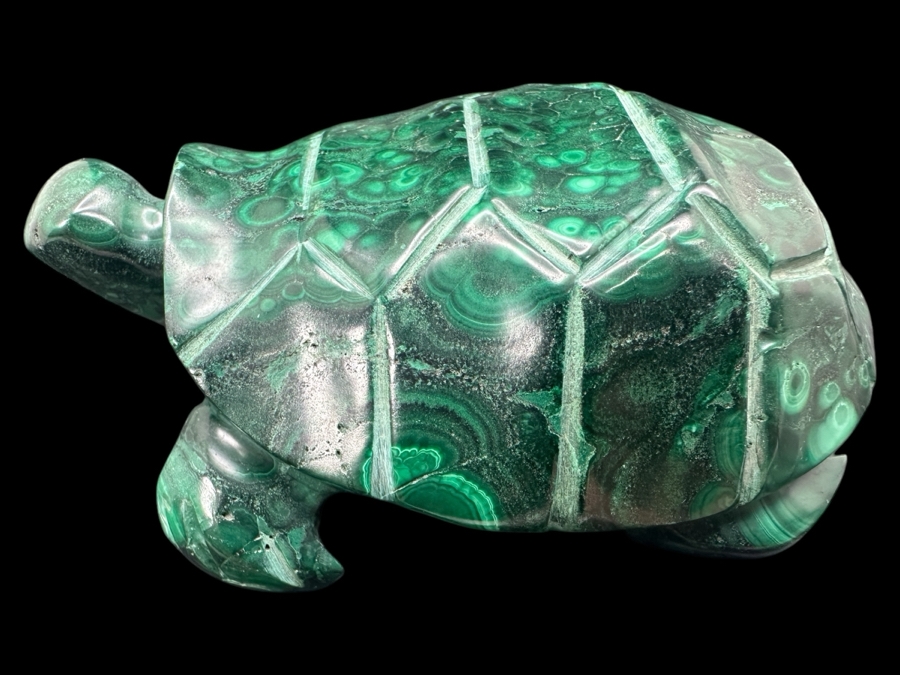 Hand Carved Malachite Turtle Figurine 379g [Photo 1]