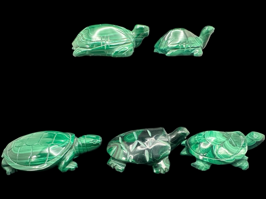 Hand Carved Malachite Turtle Figurine 367g [Photo 3]