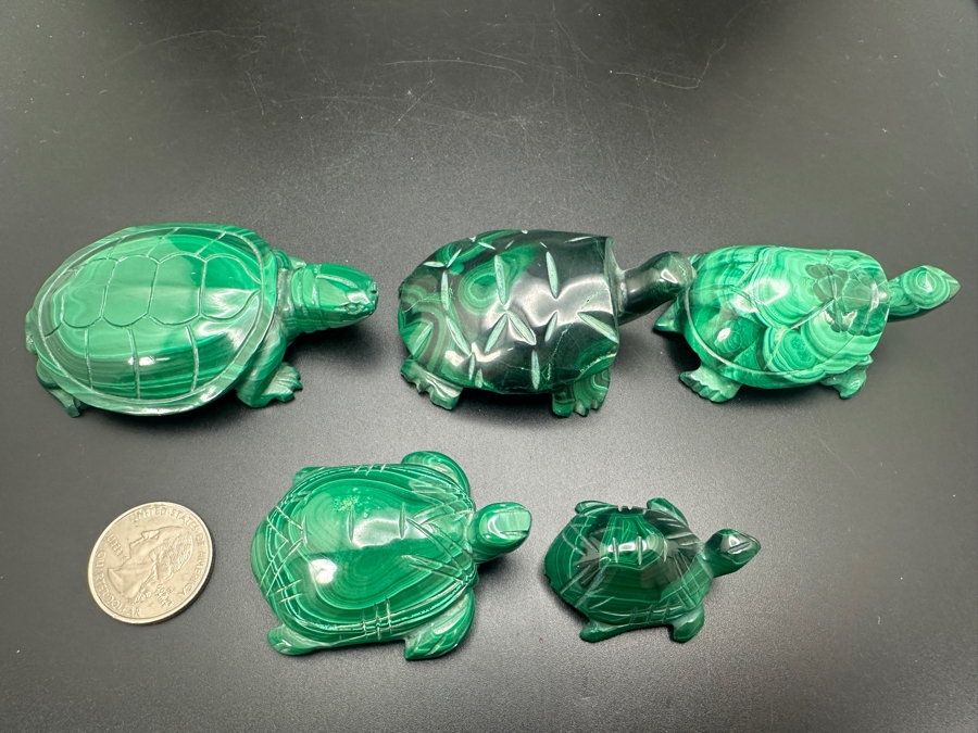 Hand Carved Malachite Turtle Figurine 367g [Photo 6]