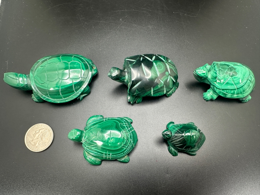 Hand Carved Malachite Turtle Figurine 367g [Photo 17]