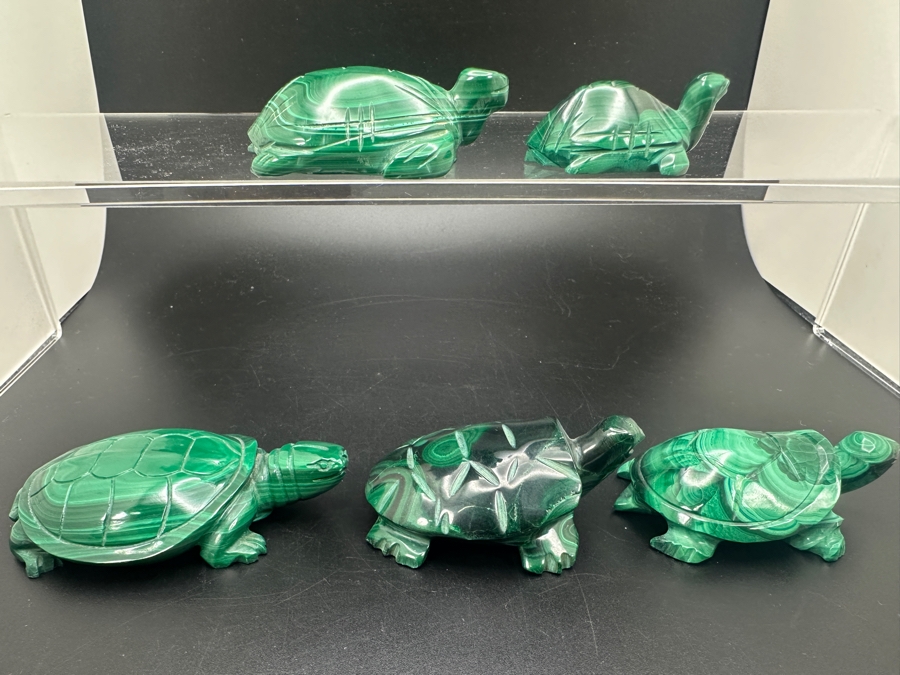 Hand Carved Malachite Turtle Figurine 367g [Photo 4]