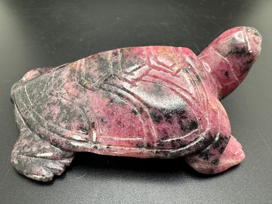 Vintage Chinese Hand Carved Rhodonite Turtle Figurine 121g [Photo 5]