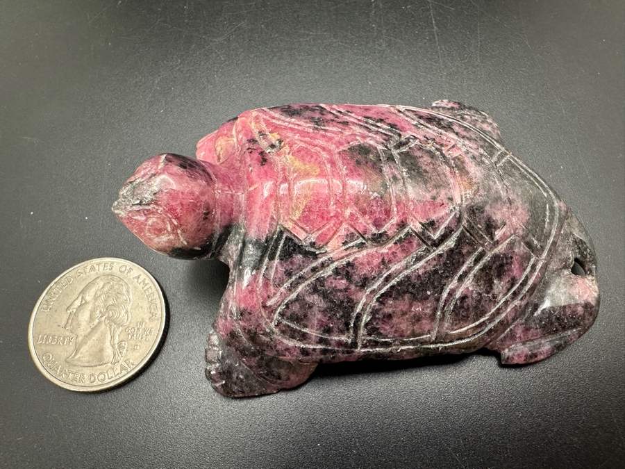 Vintage Chinese Hand Carved Rhodonite Turtle Figurine 121g [Photo 10]