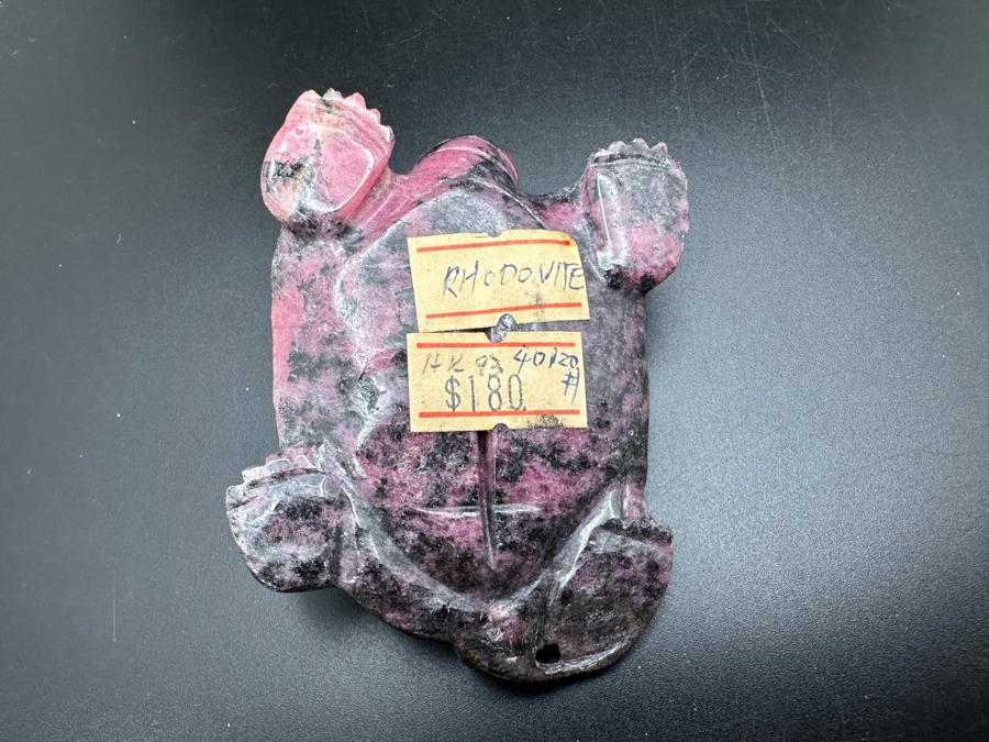 Vintage Chinese Hand Carved Rhodonite Turtle Figurine 121g [Photo 8]
