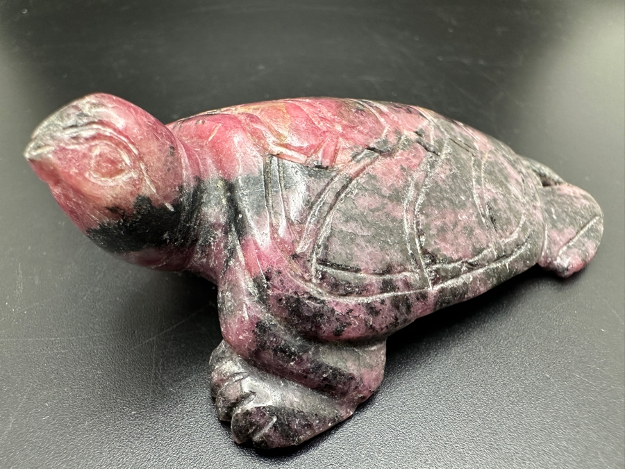 Vintage Chinese Hand Carved Rhodonite Turtle Figurine 121g [Photo 4]