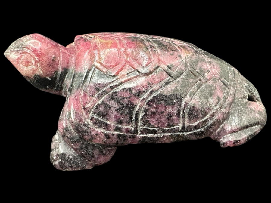 Vintage Chinese Hand Carved Rhodonite Turtle Figurine 121g [Photo 1]