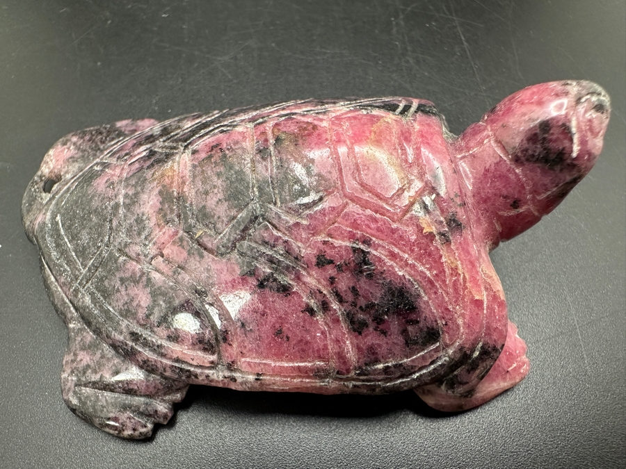 Vintage Chinese Hand Carved Rhodonite Turtle Figurine 121g [Photo 6]