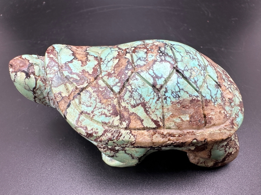 Stunning Hand Carved Turquoise Turtle Figurine 133g [Photo 2]