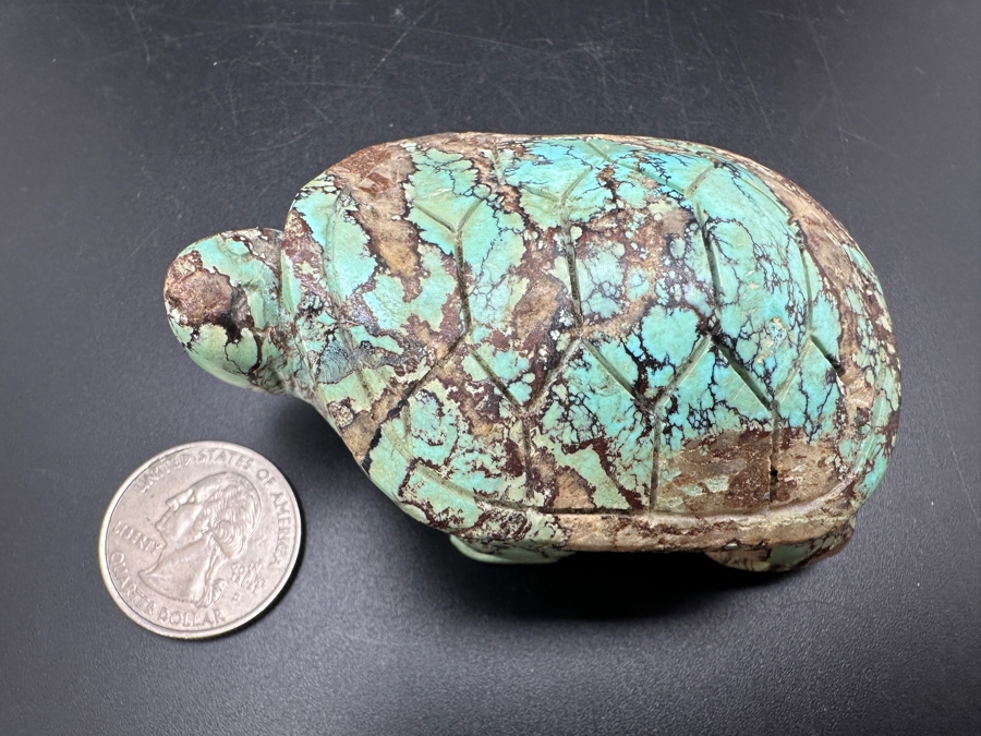 Stunning Hand Carved Turquoise Turtle Figurine 133g [Photo 11]