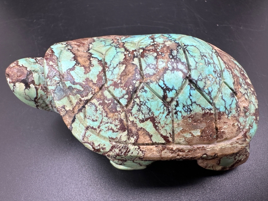 Stunning Hand Carved Turquoise Turtle Figurine 133g [Photo 3]