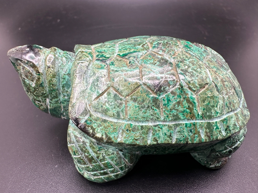 Hand Carved Malachite Turtle Figurine 182g [Photo 3]