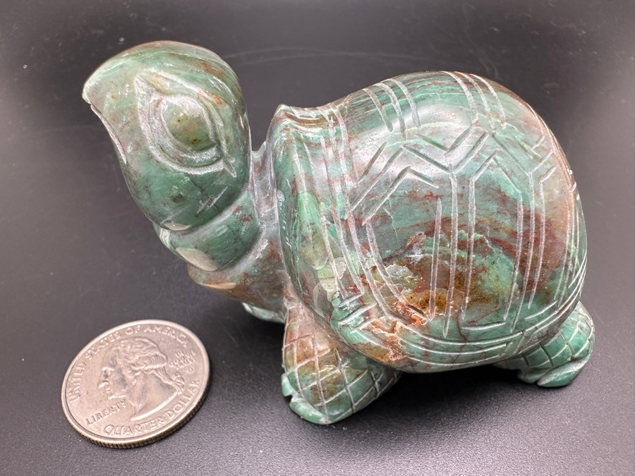 Vintage Hand Carved Stone Turtle Figurine 203g [Photo 13]
