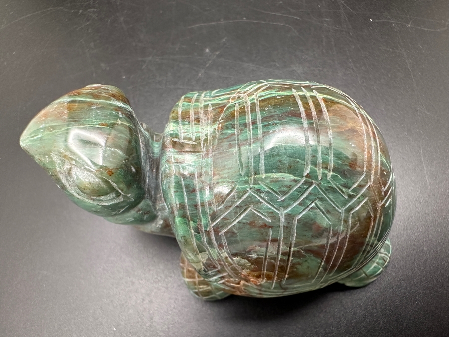 Vintage Hand Carved Stone Turtle Figurine 203g [Photo 5]