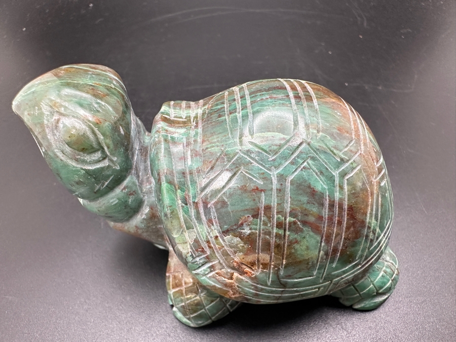 Vintage Hand Carved Stone Turtle Figurine 203g [Photo 4]