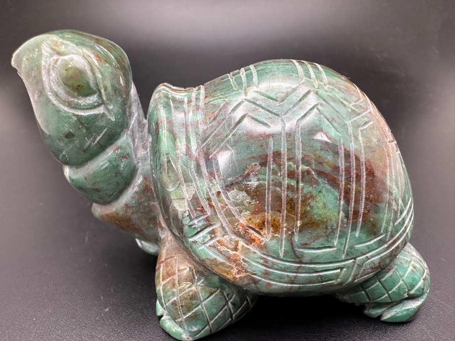 Vintage Hand Carved Stone Turtle Figurine 203g [Photo 3]