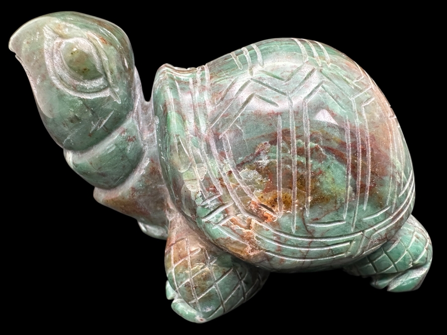 Vintage Hand Carved Stone Turtle Figurine 203g [Photo 1]