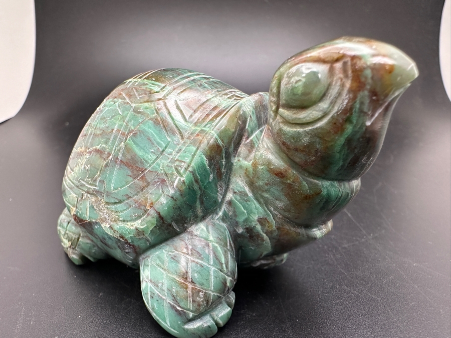 Vintage Hand Carved Stone Turtle Figurine 203g [Photo 8]