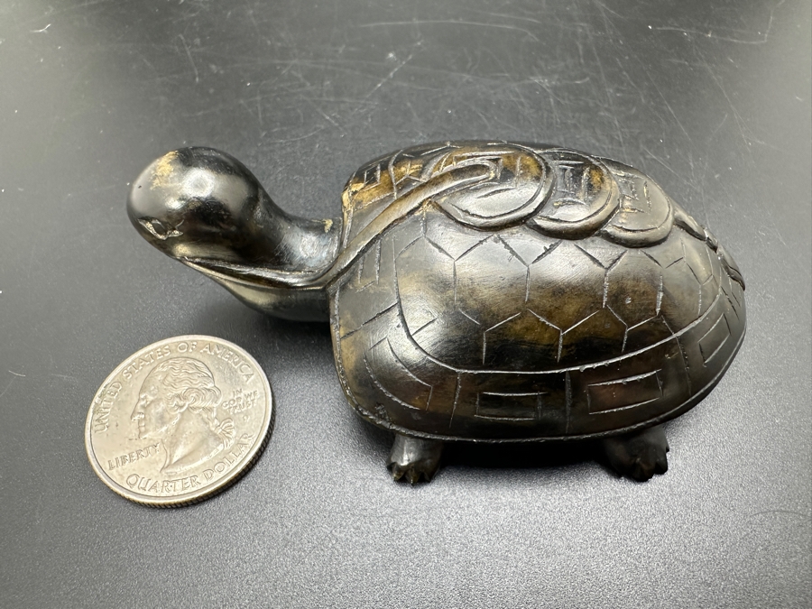 Vintage Hand Carved Stone Turtle Figurine 103g [Photo 11]