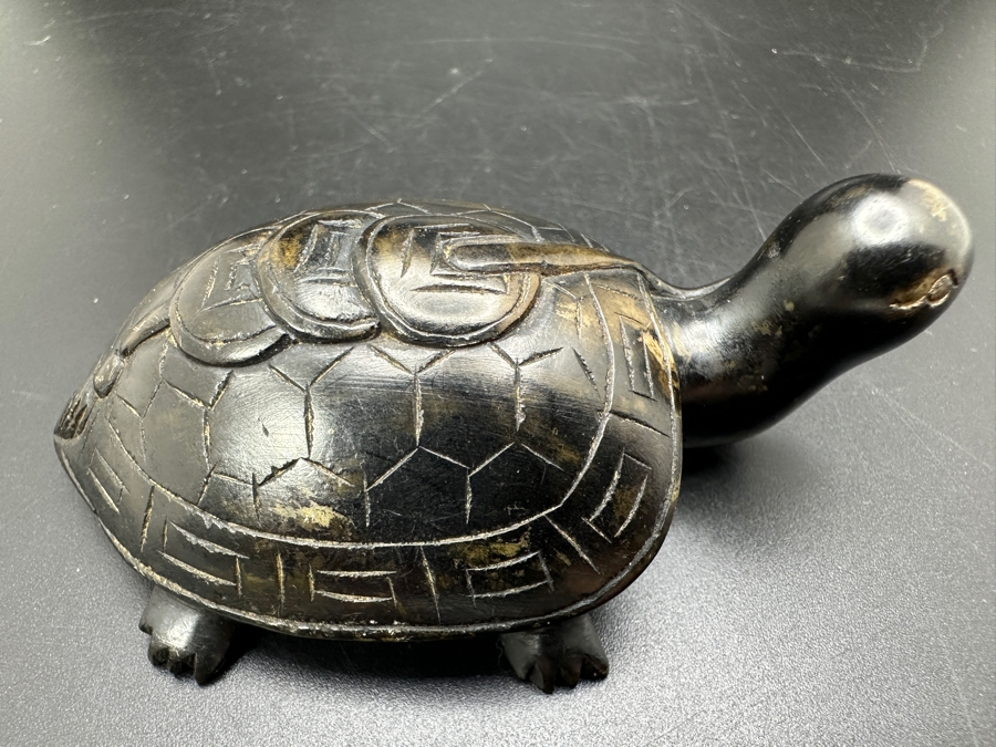 Vintage Hand Carved Stone Turtle Figurine 103g [Photo 2]