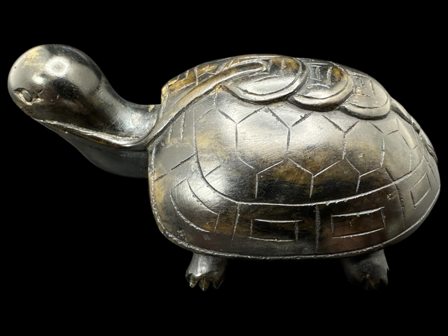 Vintage Hand Carved Stone Turtle Figurine 103g [Photo 1]