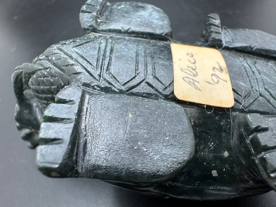 Vintage Hand Carved Chinese Jade Feng Shui Dragon Turtle Tortoise 165g [Photo 11]