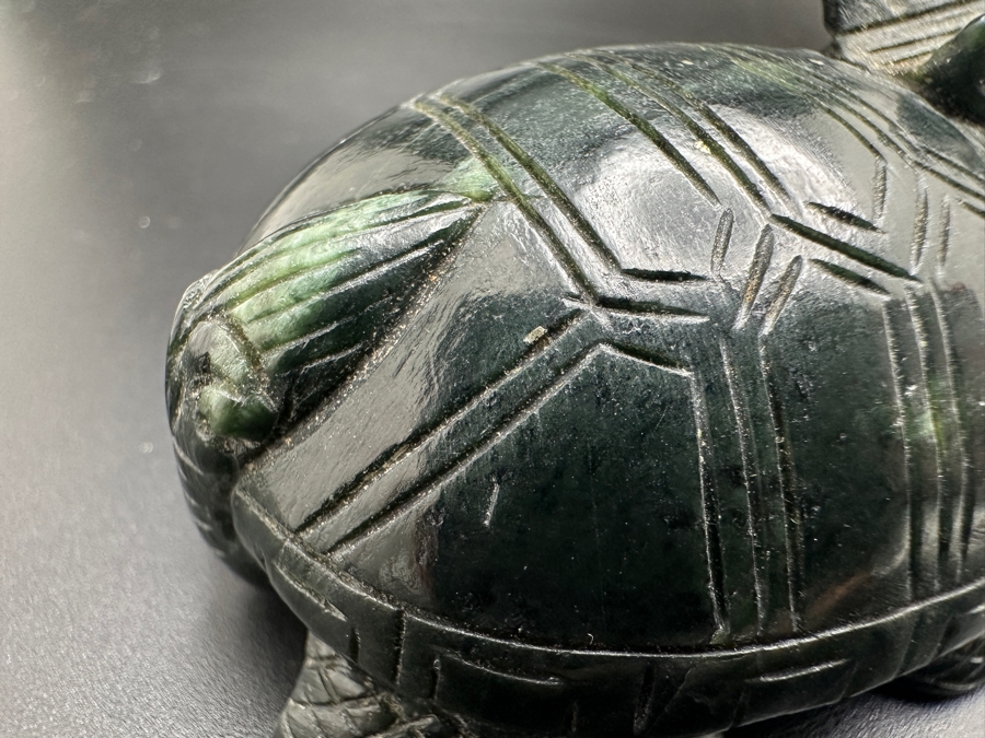 Vintage Hand Carved Chinese Jade Feng Shui Dragon Turtle Tortoise 165g [Photo 12]