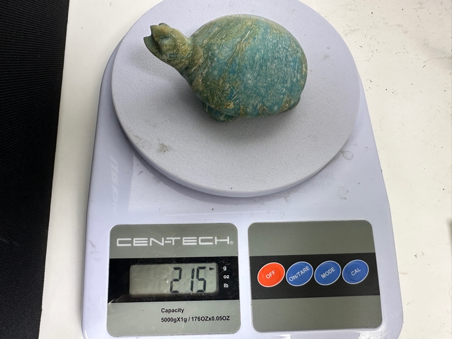 Vintage Hand Carved Petrified Wood Turtle Figurine 215g [Photo 14]