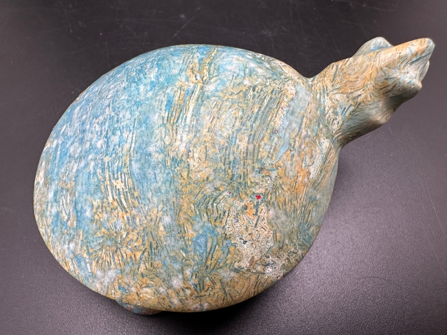 Vintage Hand Carved Petrified Wood Turtle Figurine 215g [Photo 8]