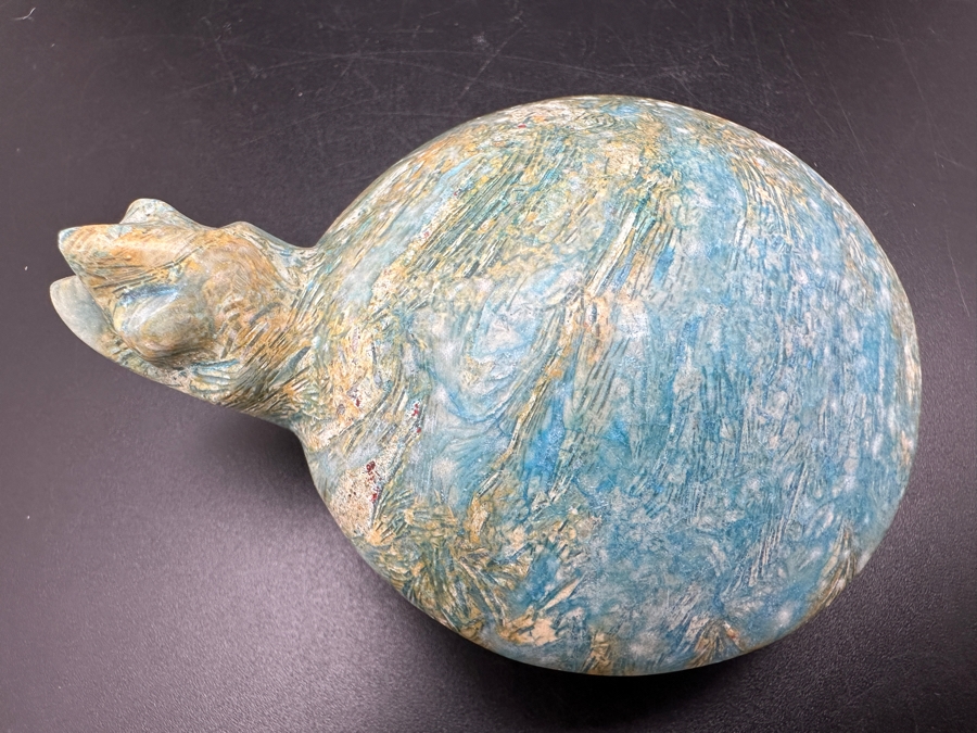 Vintage Hand Carved Petrified Wood Turtle Figurine 215g [Photo 4]