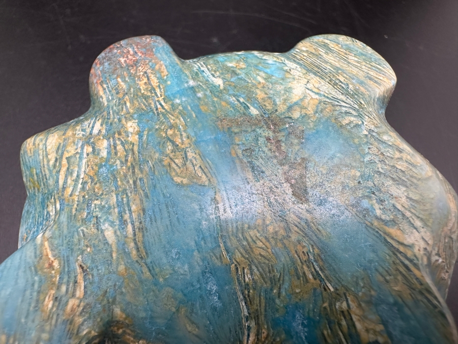 Vintage Hand Carved Petrified Wood Turtle Figurine 215g [Photo 11]