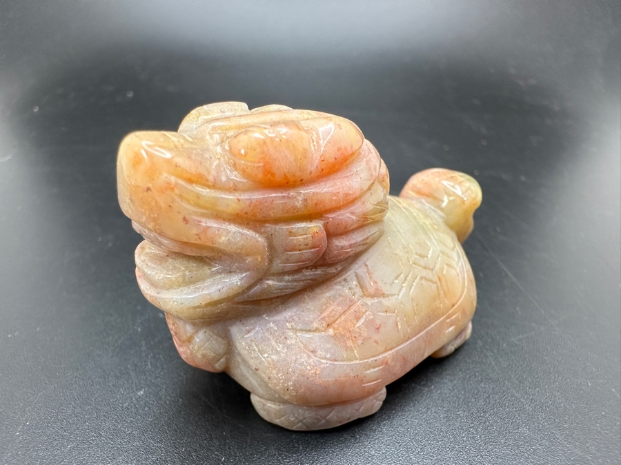 Hand Carved Fancy Jasper Feng Shui Dragon Turtle Figurine 51g [Photo 4]