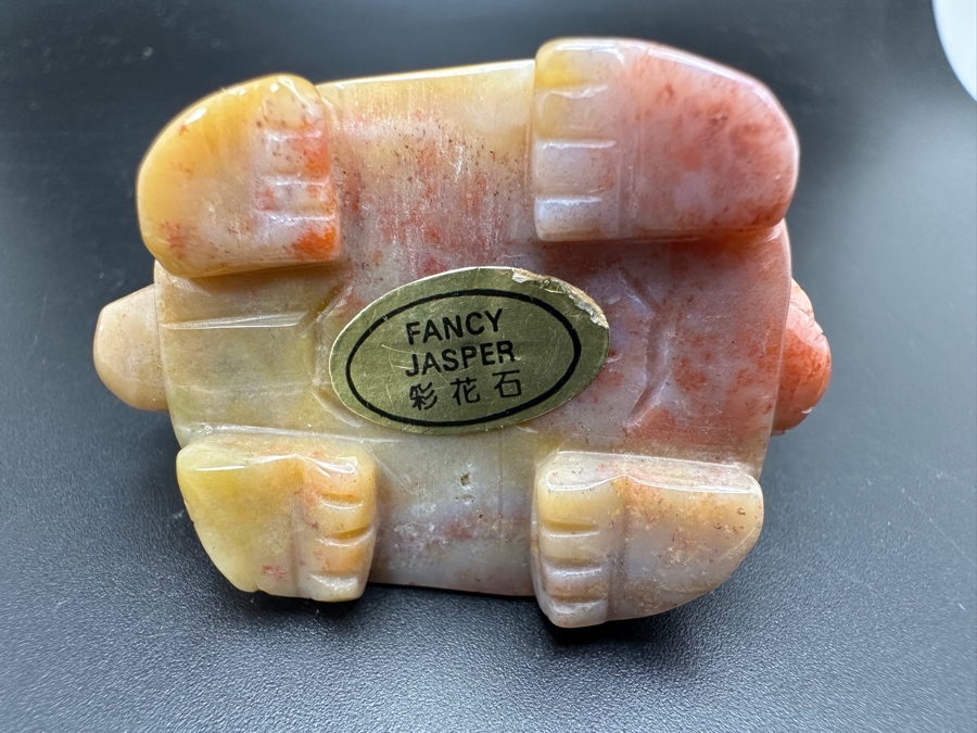 Hand Carved Fancy Jasper Feng Shui Dragon Turtle Figurine 51g [Photo 7]