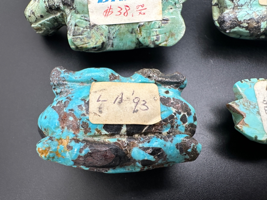 (4) Hand Carved Turquoise Turtle Figurines 155g [Photo 18]