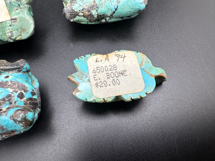 (4) Hand Carved Turquoise Turtle Figurines 155g [Photo 20]