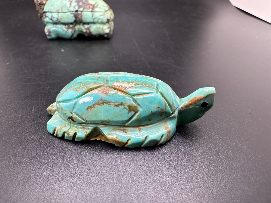 (4) Hand Carved Turquoise Turtle Figurines 155g [Photo 14]