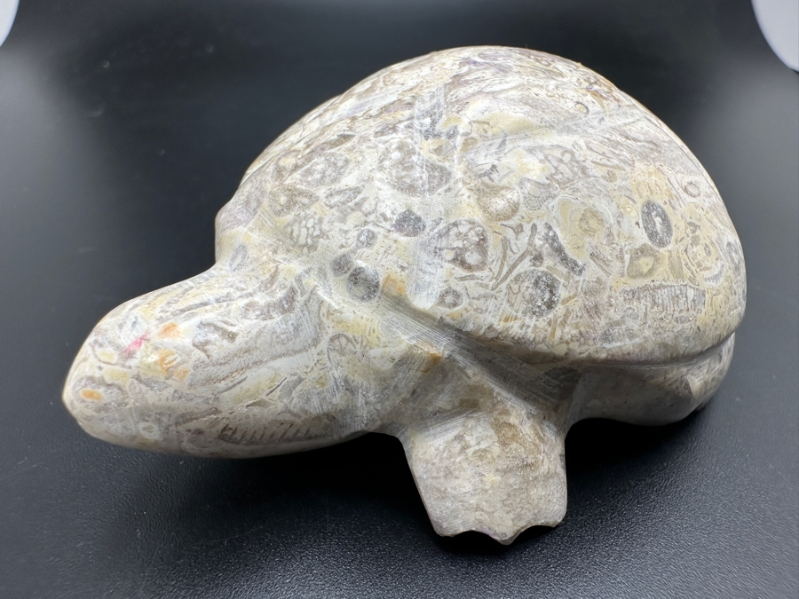Hand Carved Fossil Stone Turtle Figurine 167g [Photo 5]