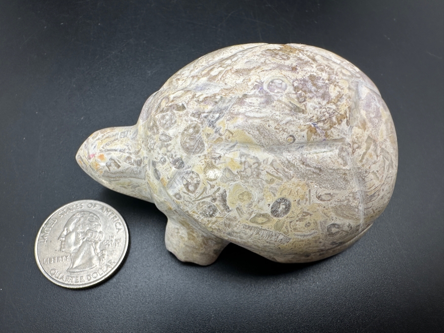 Hand Carved Fossil Stone Turtle Figurine 167g [Photo 11]