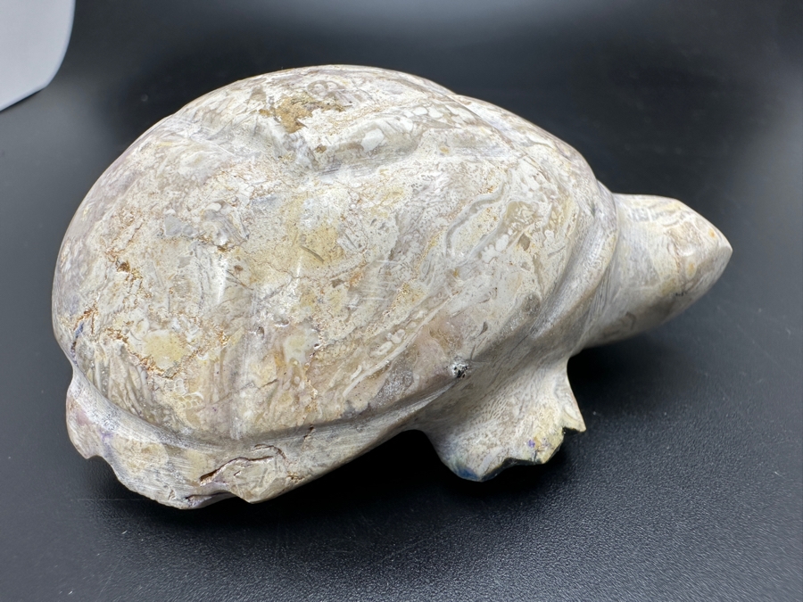 Hand Carved Fossil Stone Turtle Figurine 167g [Photo 6]