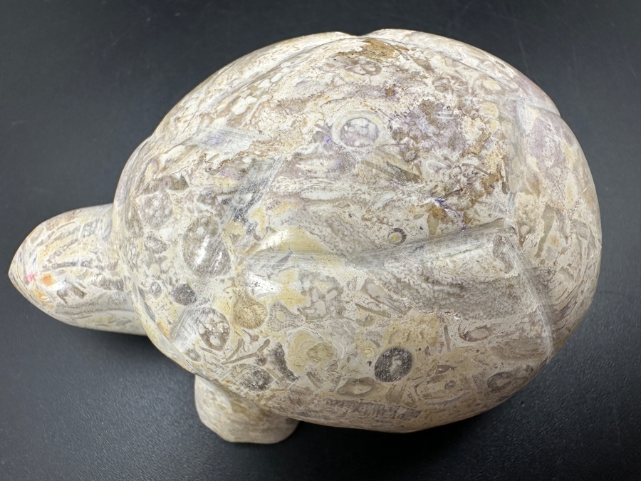 Hand Carved Fossil Stone Turtle Figurine 167g [Photo 4]